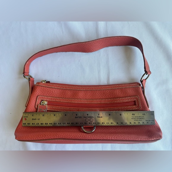 Tommy Hilfiger Leather Orange Shoulder Bag 12”x6” - Picture 11 of 13